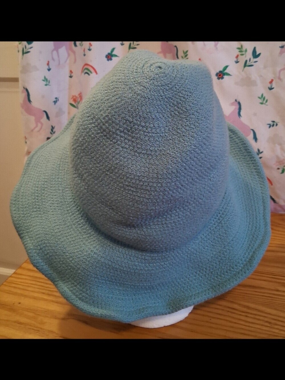 EUC Vintage Y2K Jacques Le Corre Paris Pastel Blue Cotton Casual Floppy Hat Cap - Picture 3 of 6